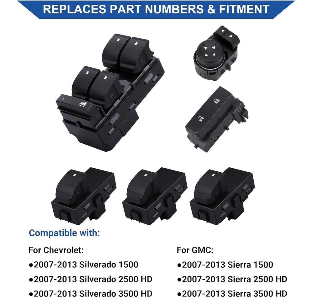 Obaee Power Window Switch & Door & Mirror Control Button Compatible...