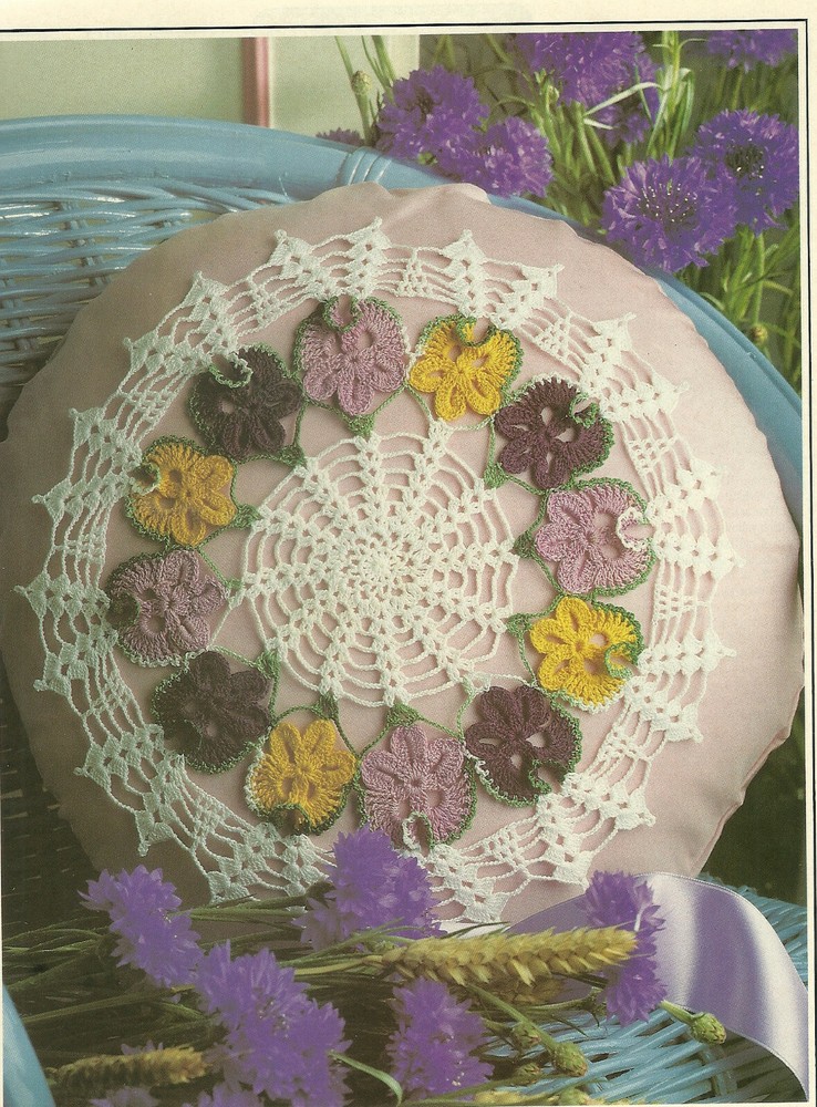 Viola Crown Violet Doily Pillowtop Crochet Pattern INSTRUCTIONS