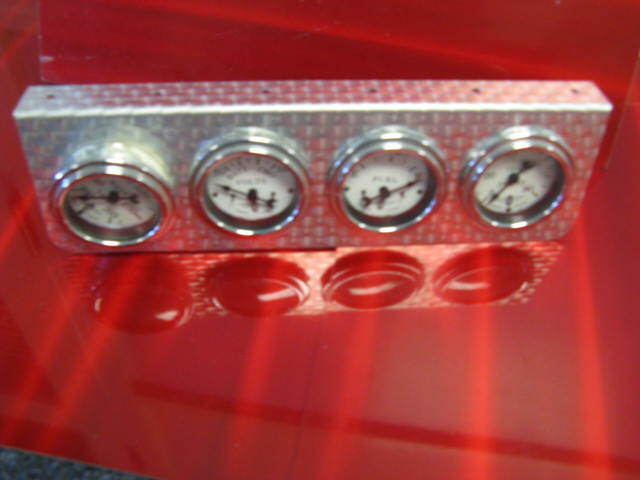 Stewart Warner style under-mount panel for 2 5/8" gauges 4 hole engine turned
