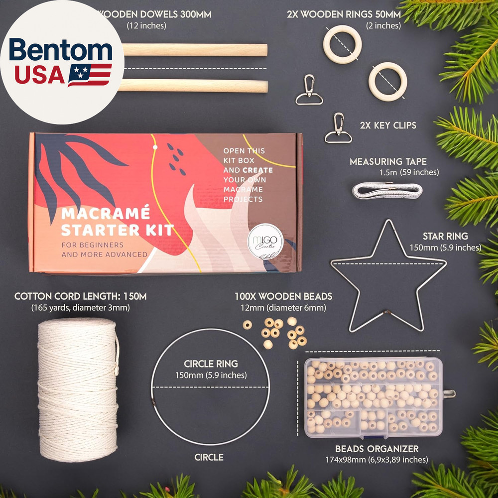 Macrame Kits for Adults Beginners with 112 Macrame Supplies and 7 Projects Book: