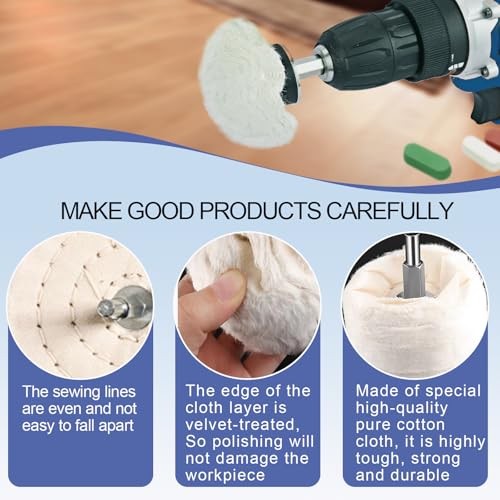 Neeki 6 Drill Buffing Wheels and 3 Polishing Compounds, Multi-Specification 9