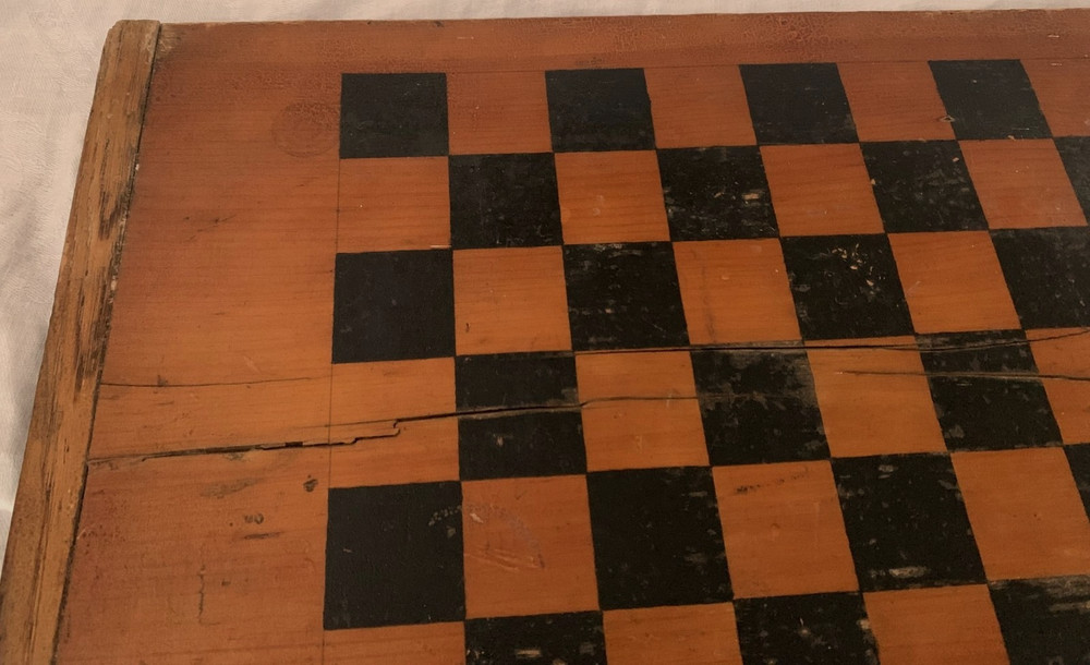 Primitive Antique Large Gameboard Made from Antique Breadboard