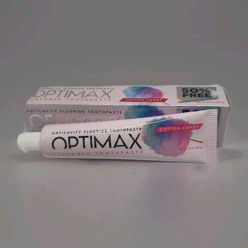 4x Optimax Anticavity Fluoride Toothpaste Cotton Candy Flavored 2.8oz