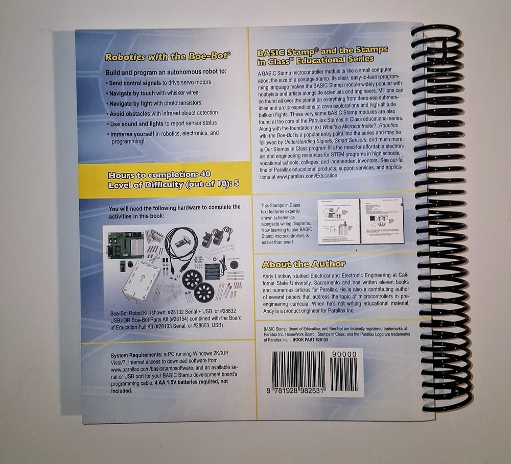 New Parallax Boe-Bot Robot Kit USB #28832 BASIC Stamp 2 STEM Educational Robotic