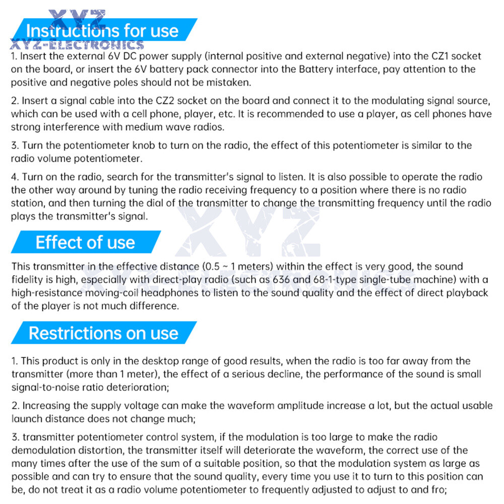 525~1605kHz Medium Wave AM Radio Transmitter DIY Circuit Board Radio Module 6V