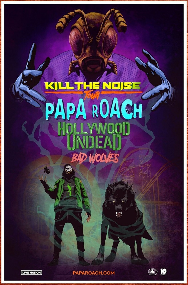 PAPA ROACH | HOLLYWOOD UNDEAD | BAD WOLVES Tour 2022 Ltd Ed New RARE Poster!
