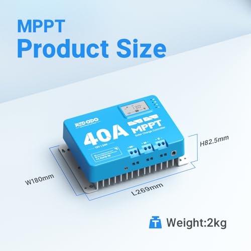 40 Amp MPPT 12V/24V DC Input Solar Charge Controller with Built-in Bluetooth