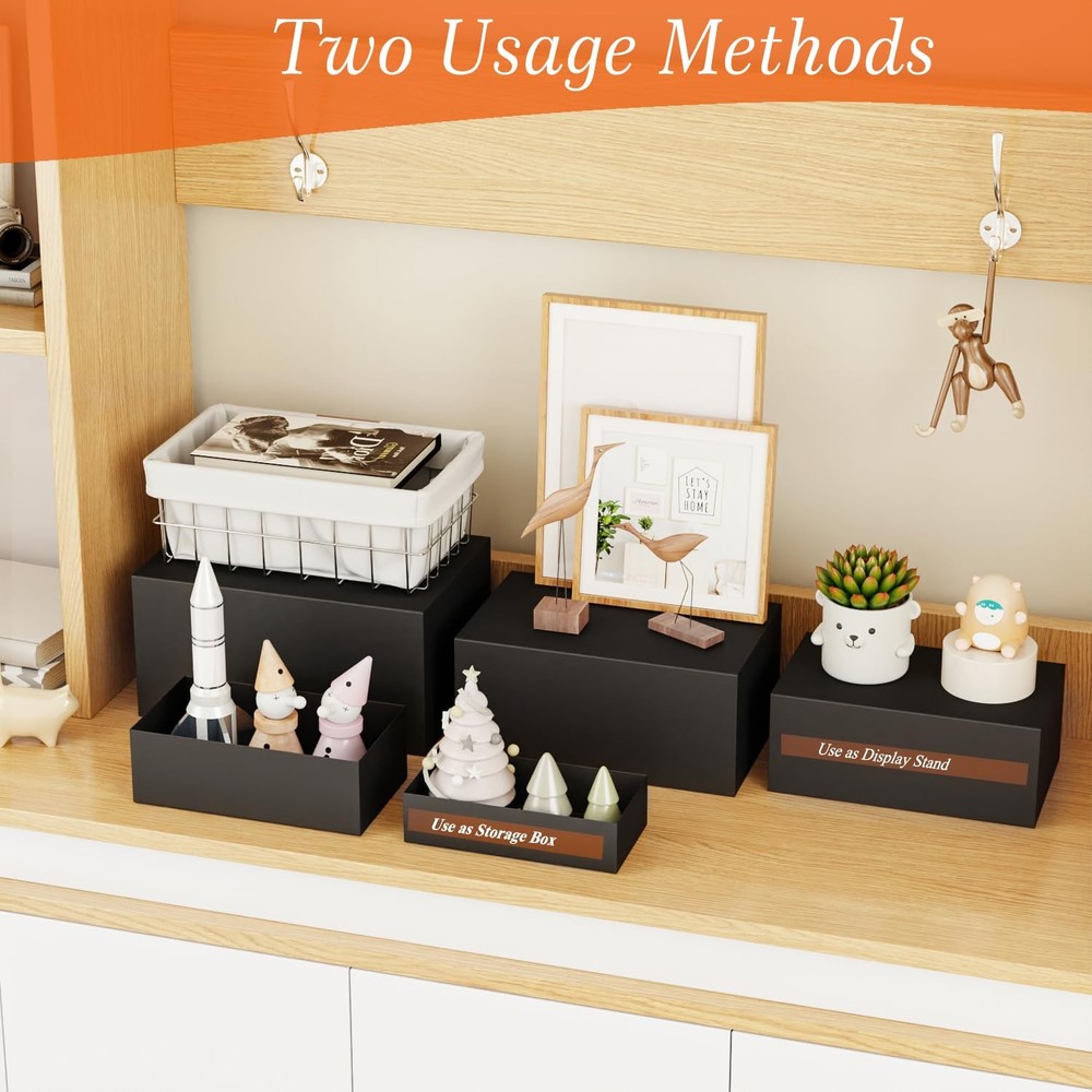 5 Pcs Metal Display Stands for Buffet Table Cake Risers, Cupcake Rectangle St...