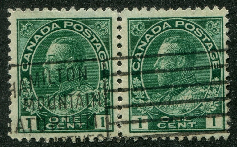 CANADA #104 Used "Admiral" Pair, Misaligned