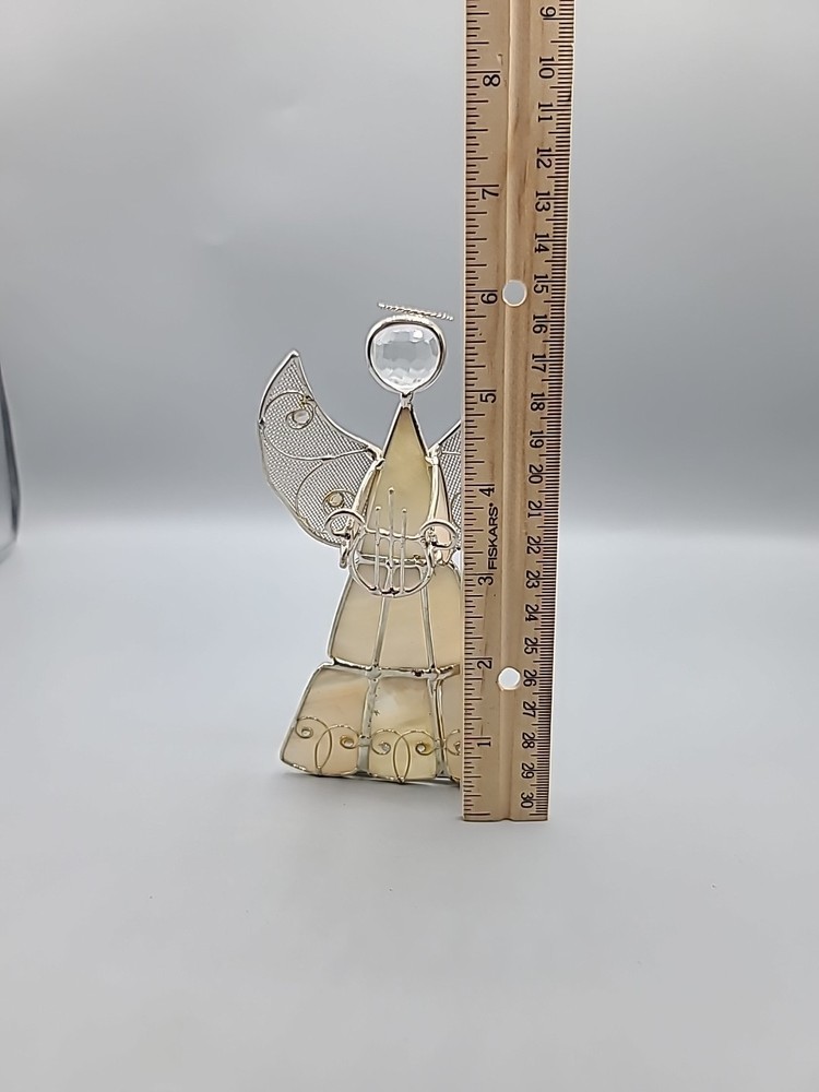 Capriz Shell Angel Tealight Holder 6" Tall