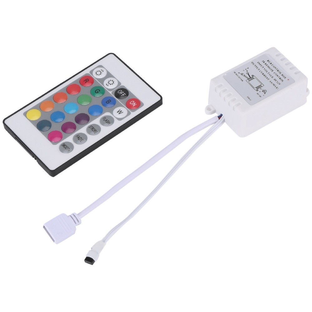 LED RGB Controller Control IR  24 keys white 12V J2N69096