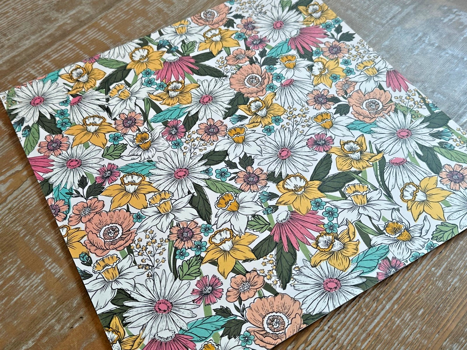 Stampin' Up DSP 12x12 Daffodil Afternoon Let's Go Fishing Sunny Days Med. Blooms