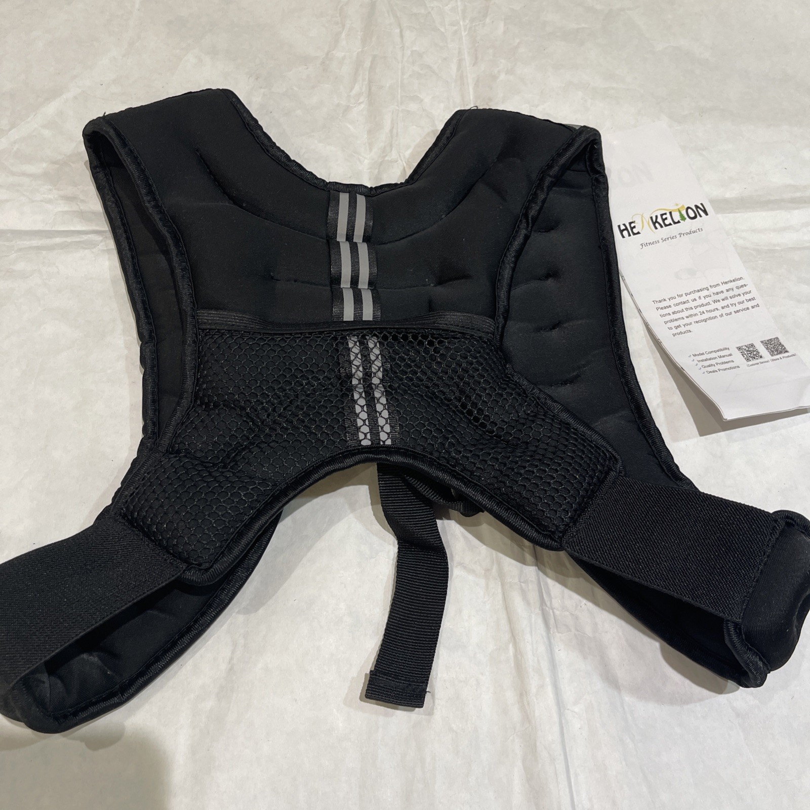 Henkelion 4lb adjustable vest Black w/Reflective Stripes Brand New