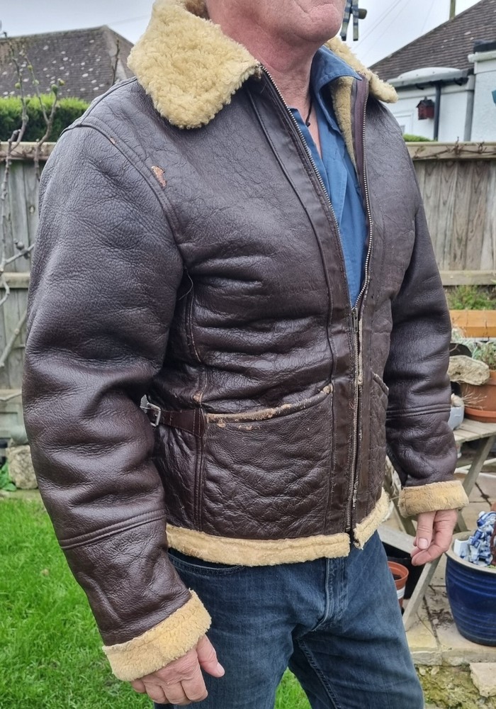 WW2 Original Flying Jacket Shearling Sheepskin Leather