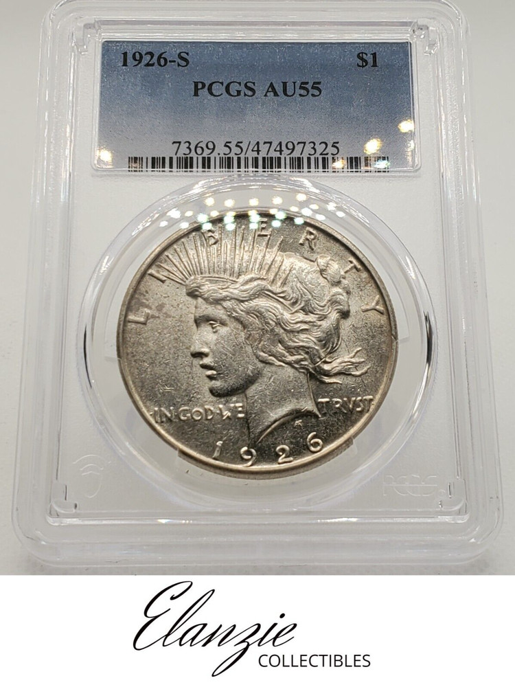 1926-S Peace Dollar PCGS AU55, Nice Luster