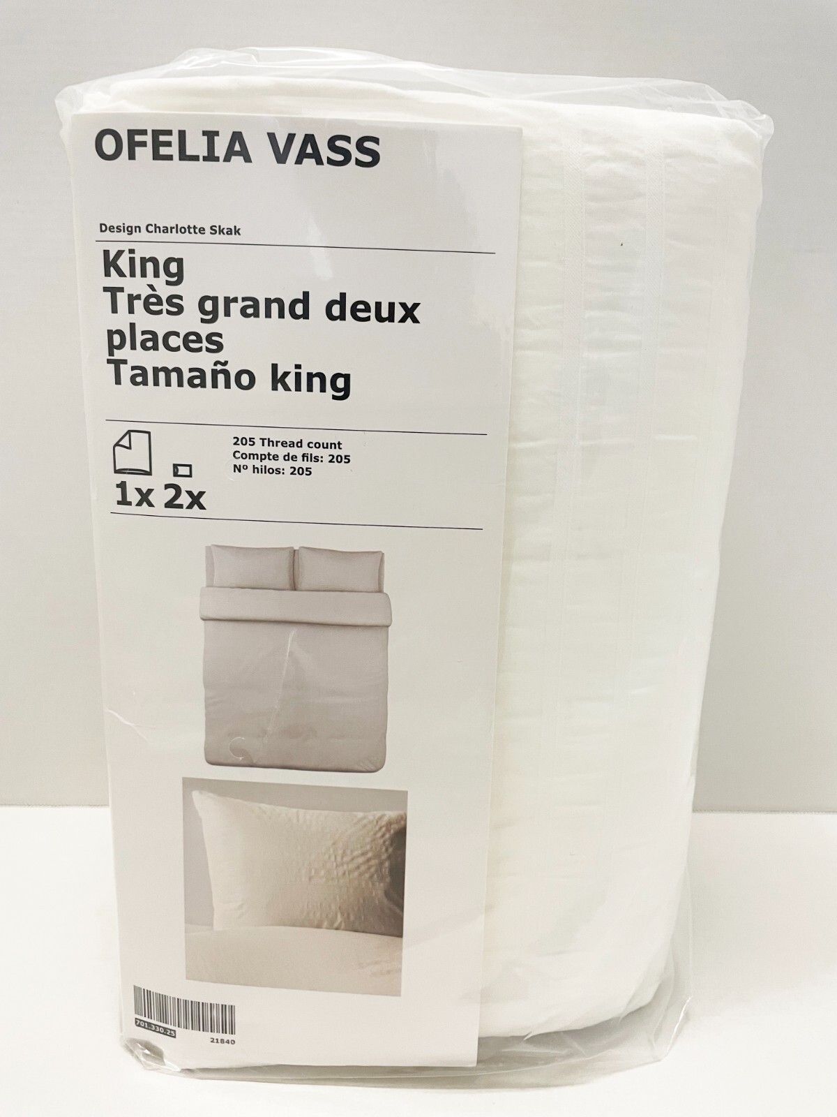 Ikea OFELIA VASS King Duvet cover and pillowcase(s) white - NEW
