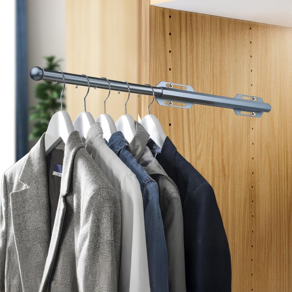 12 Adjustable Pull-Out Valet Rod for Closet Clothes Hanger Laundry Wardrobe