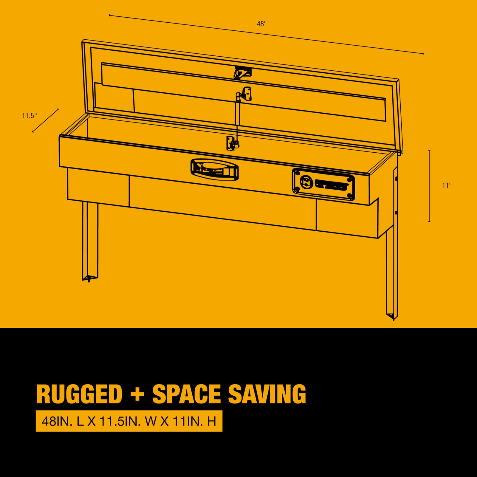 Northern Tool Side-Mount Truck Tool Box, Aluminum, Textured Matte Black, Pull