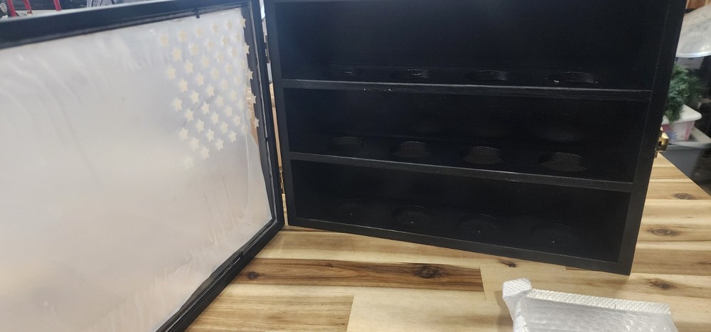 Baseball Display Case Shadow Box Wall Cabinet Holder New Open Box