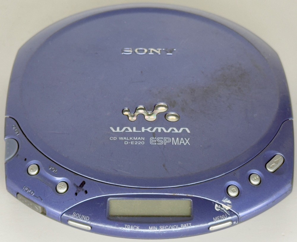 Sony Walkman Portable CD Player D-E220 ESP MAX Blue Pearl Discman UNTESTED READ