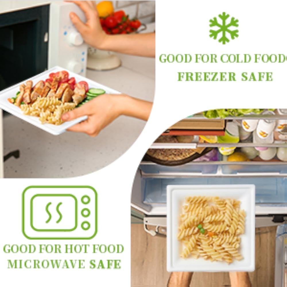150 Piecs Square Paper Plates, 8-inch postable Disposable