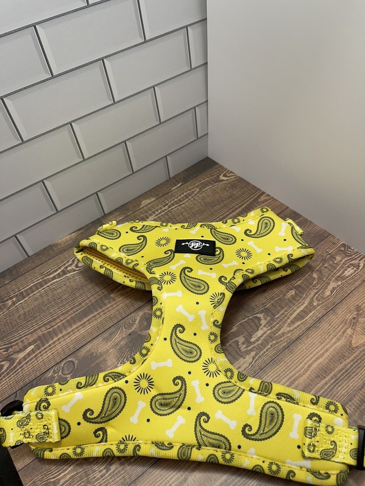 Yellow Paisley Pattern Dog Harness