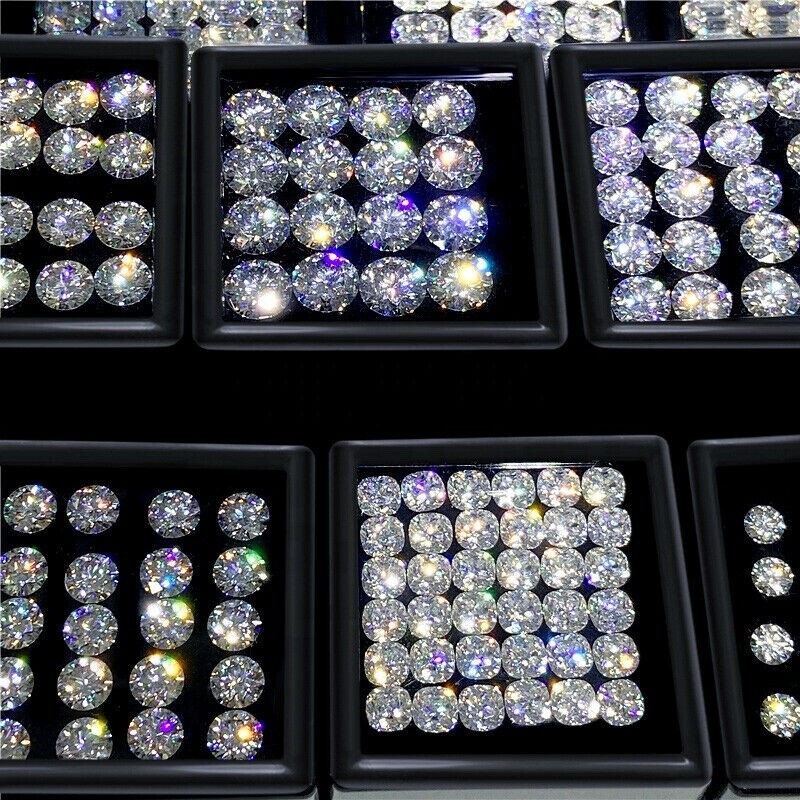 GRA Certified Loose Moissanite Round Stones D VVS1 All Sizes