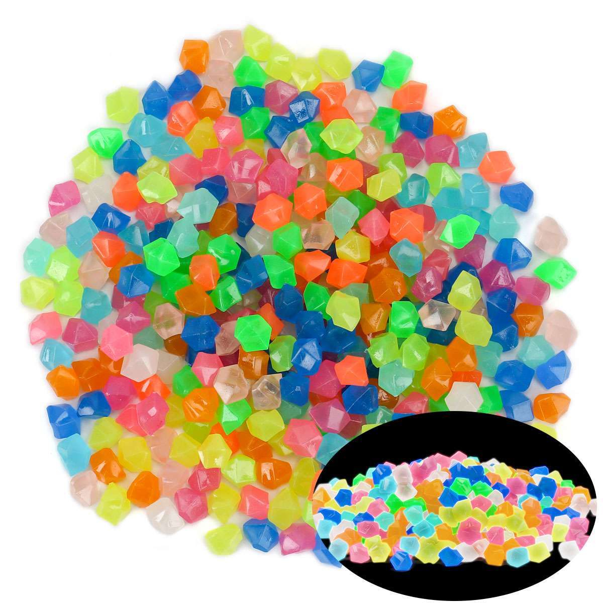 300-900x Glow in The Dark Pebbles Garden Glowing Rocks Fish Tank Luminous Stones