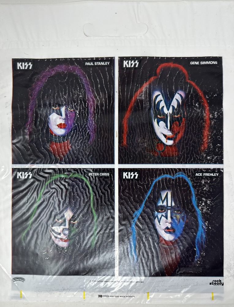 KISS 1978 SOLO RECORD Store PROMO PLASTIC BAG AUCOIN Unused LP  16”x13.25”