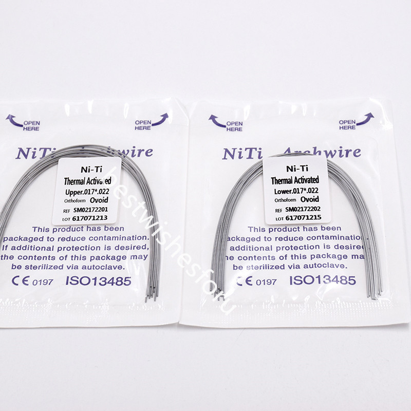 Heat Thermal Activated Rectangular Niti Wire Arch Ovoid Form Upper Lower All