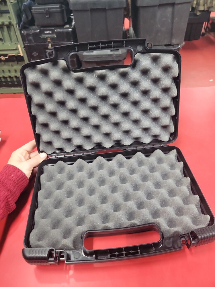 Black Plastic Handgun Case With Foam