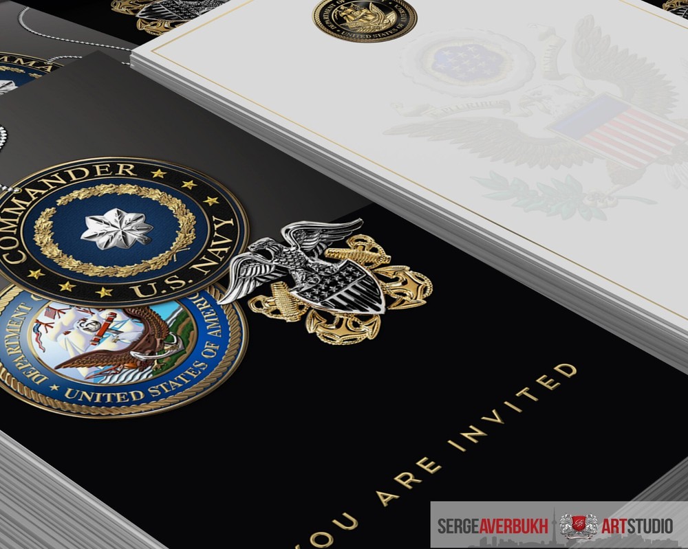 Customizable U.S. Navy Commander Invitation Template DIGITAL DOWNLOAD