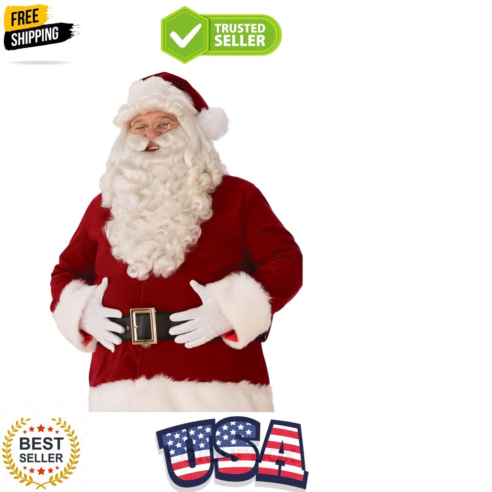 Men's Value Santa Beard and Wig Set