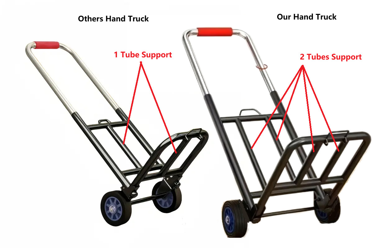 Portable Collapsible Hand Dolly truck for Shopping Camping Moving w/ 3 Tie ropes