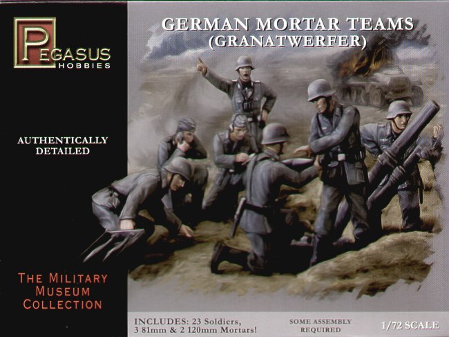 Pegasus 7204 German Mortar Teams 1/72 Scale Plastic Model Figures
