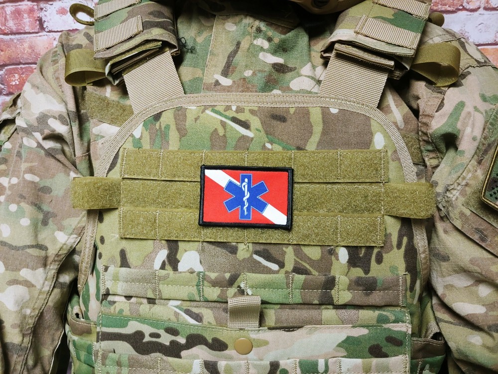 EMS SCUBA RESCUE Diving Diver Down Flag Hook Back Patch Snorkeling EMT