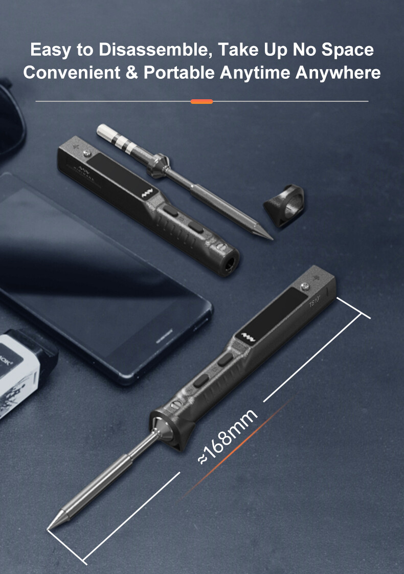 TS101 Soldering Iron Set B2/BC2/I Tips 65W Temperature Adjustable 50-400℃ USB-C