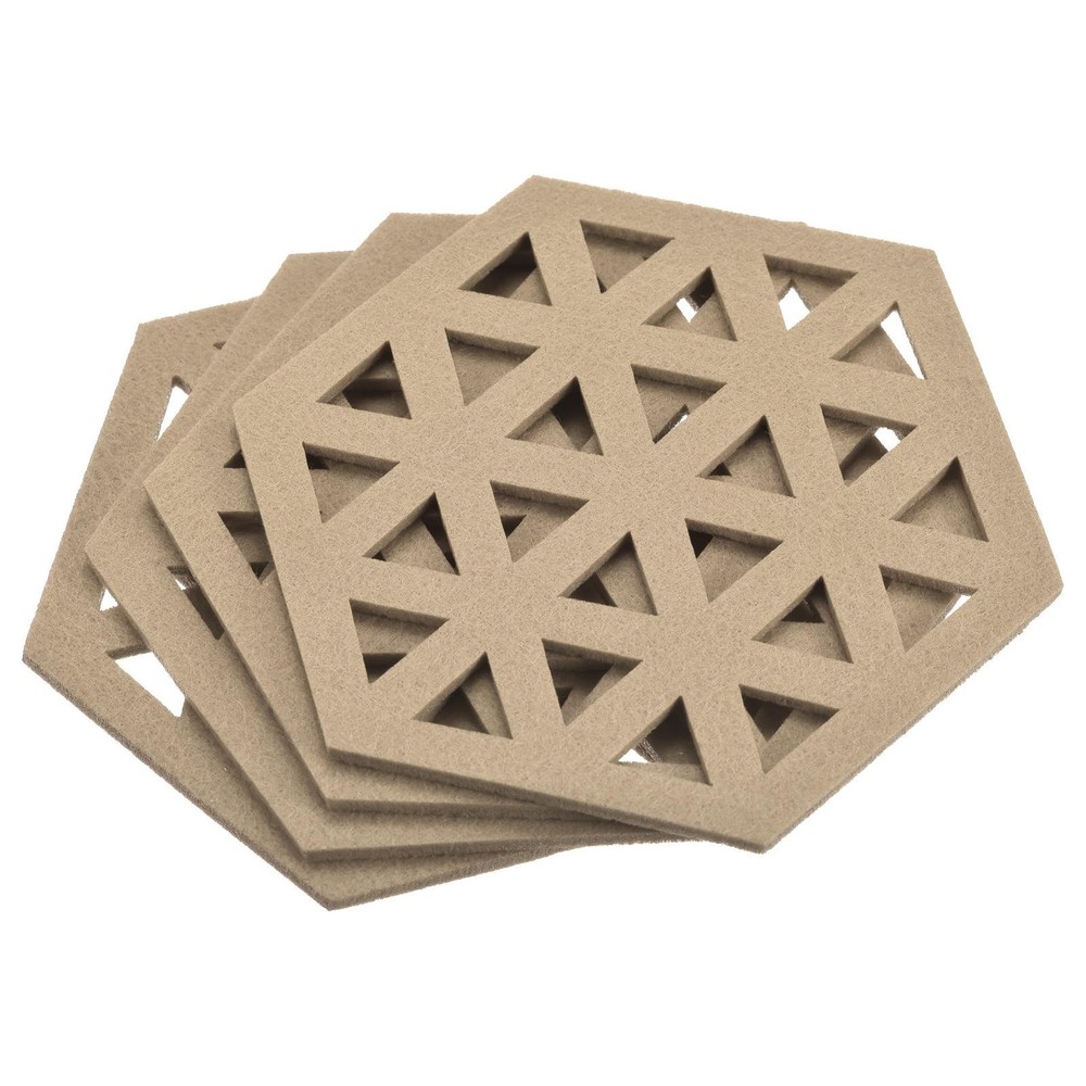 Felt Coasters 4pcs Hexagonal Tampons Coasters Beige