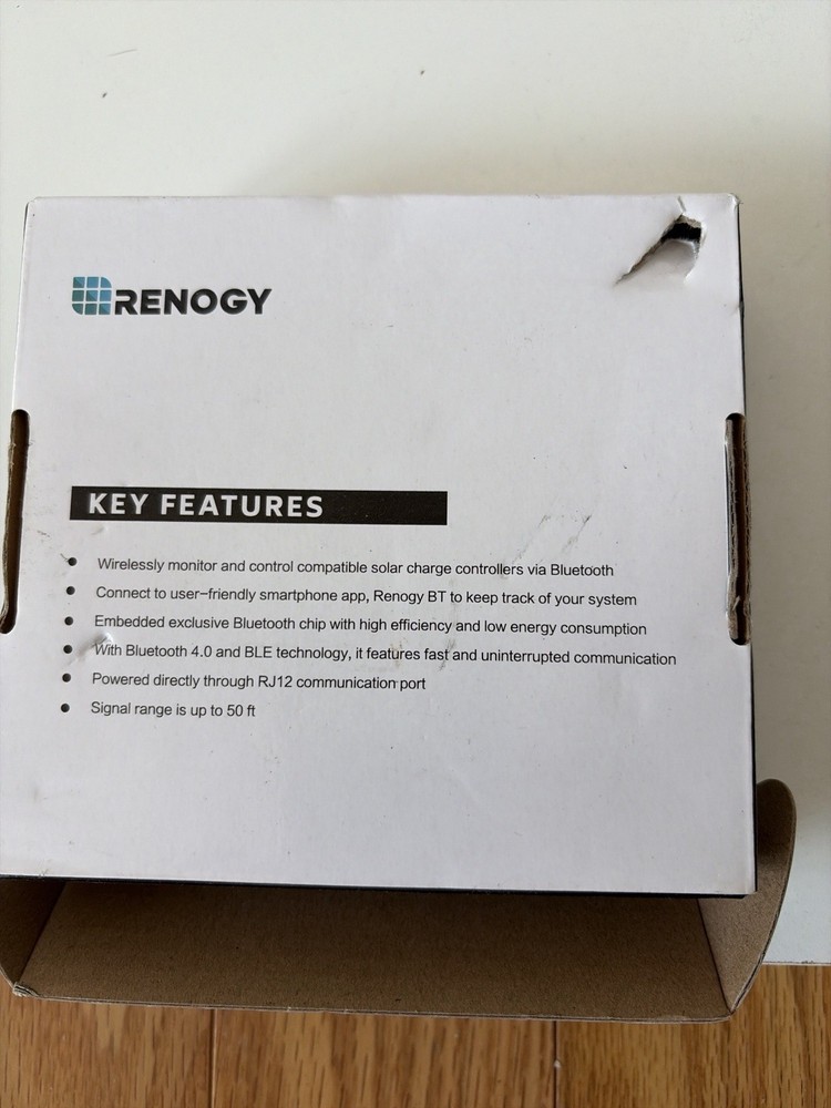 Renogy BT-1 Bluetooth Module w/ 15ft Cable for Solar Controller Rover Open Box