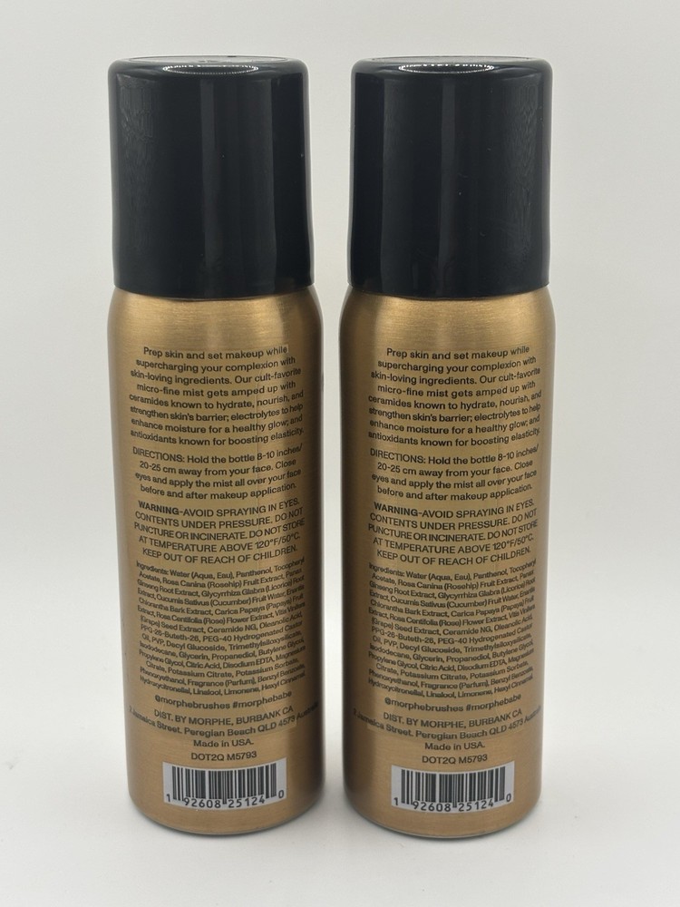 NEW 2X Morphe MINi Continuous Prep & Set Mist 36.8g/1.3oz Each AUTHENTIC