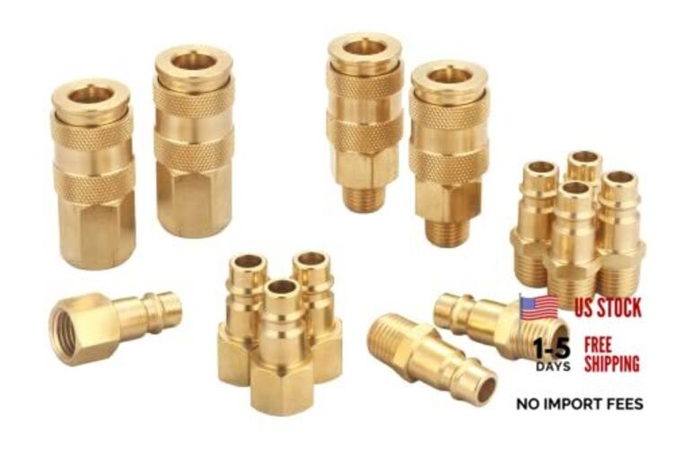 Pro High Flow Coupler and Plug Kit (), V Style, 1/4 Inch, NPT, Solid 14 Piece