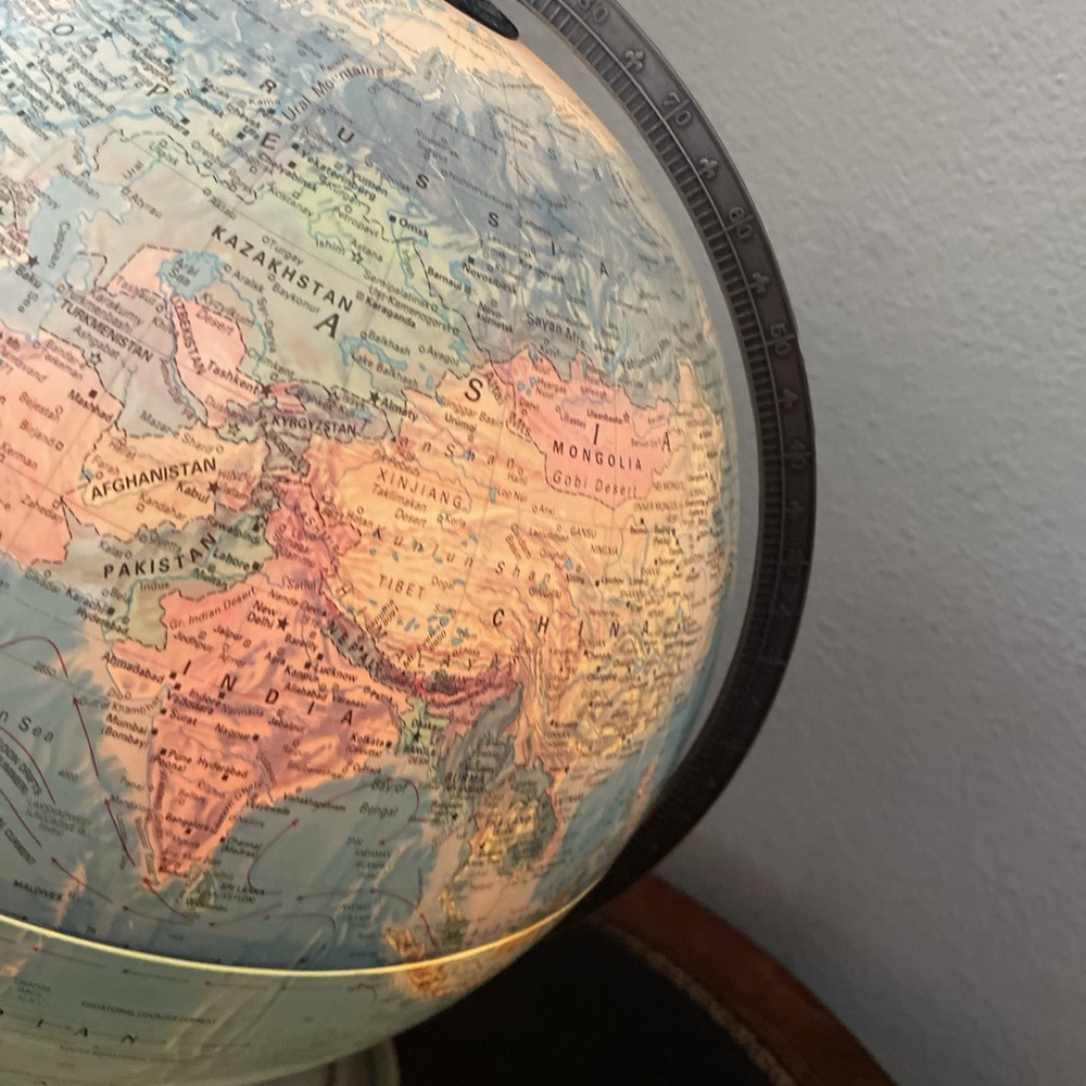 World Globe Vintage 1987 Danish Scan-Globe A/S Denmark Lighted