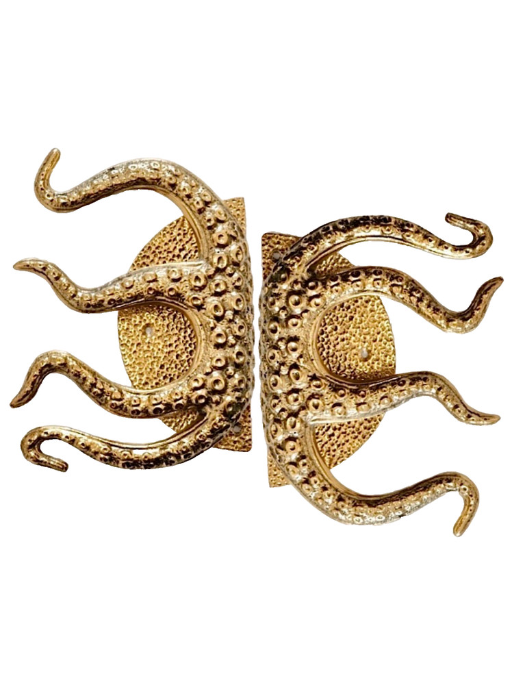 1 complete set version Small 11" wide Octopus HEAVY brass Stunning Solid heavy