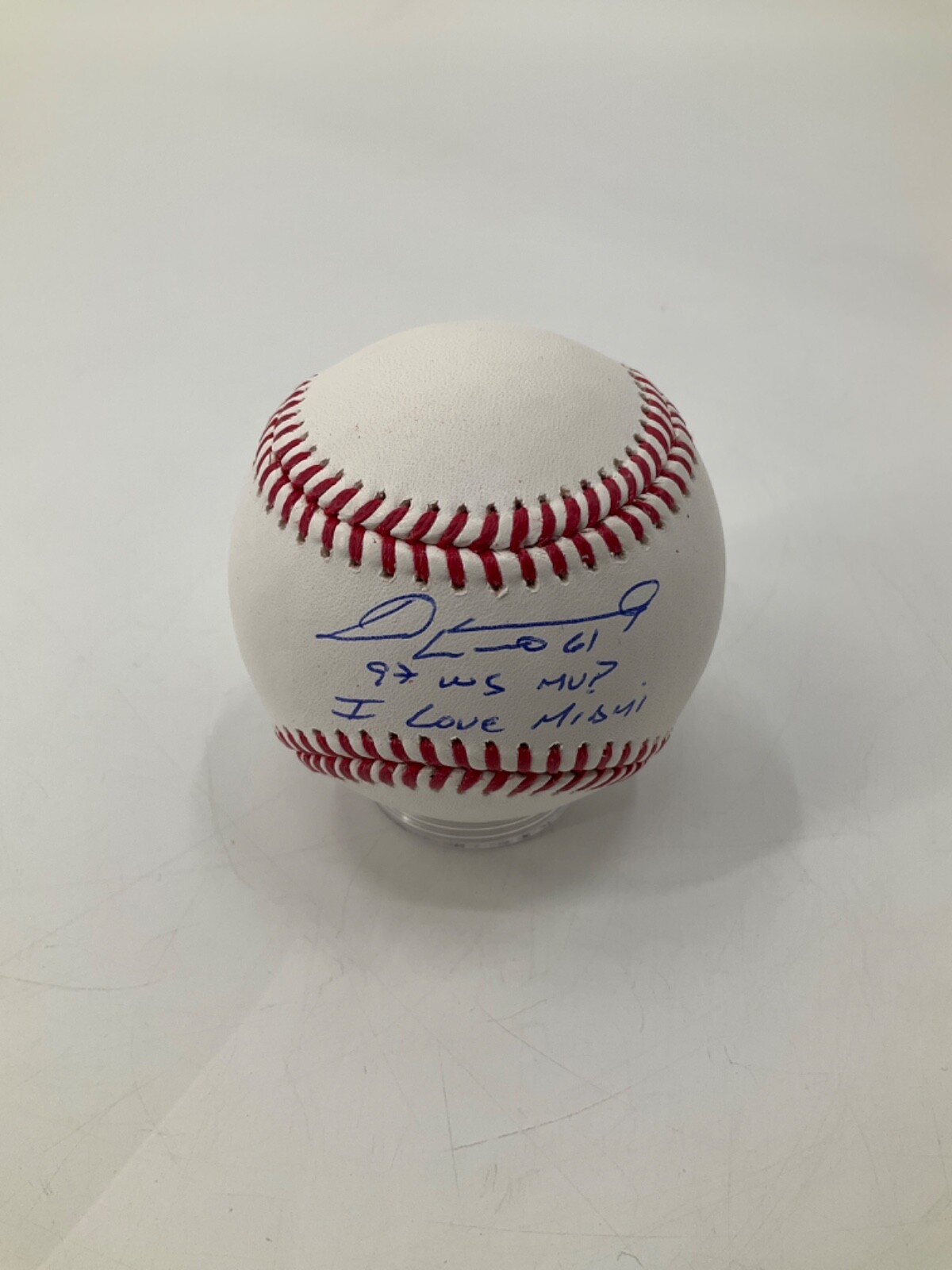 LIVAN HERNANDEZ MIAMI MARLINS SIGNED MLB BASEBALL JSA WITNESS COA 2 INSC.
