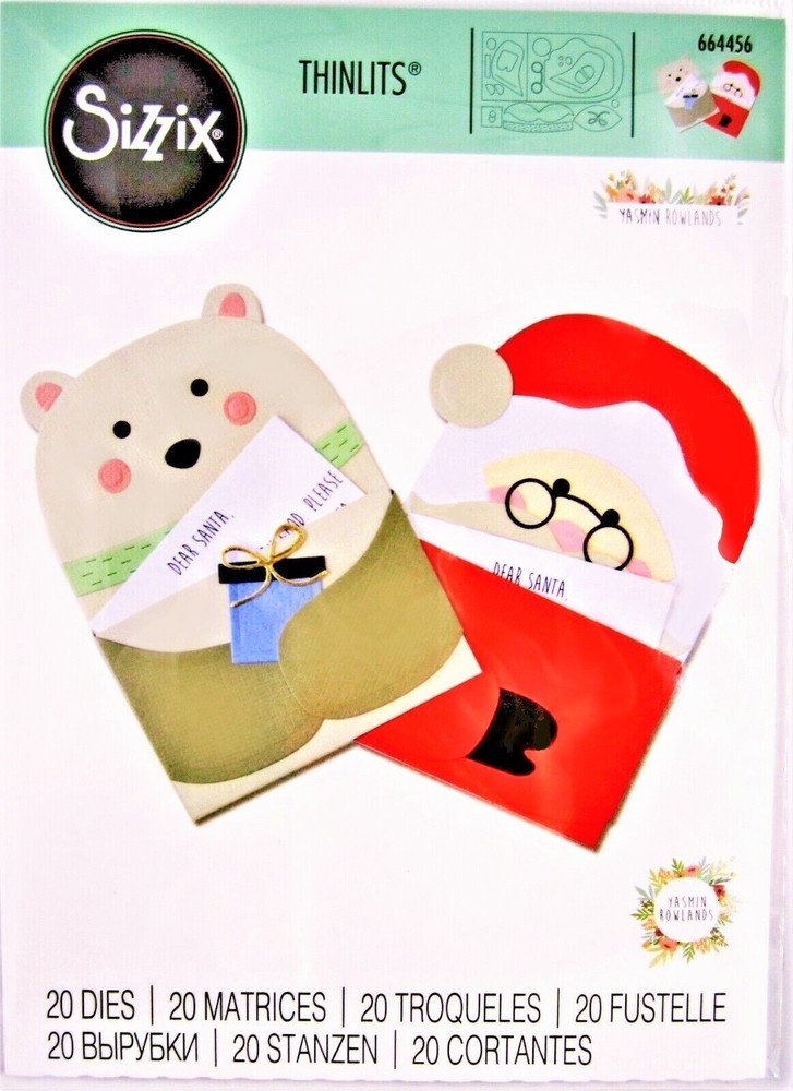Santa's Letter Christmas Sizzix Thinlits Metal Die Set 664456 NEW!