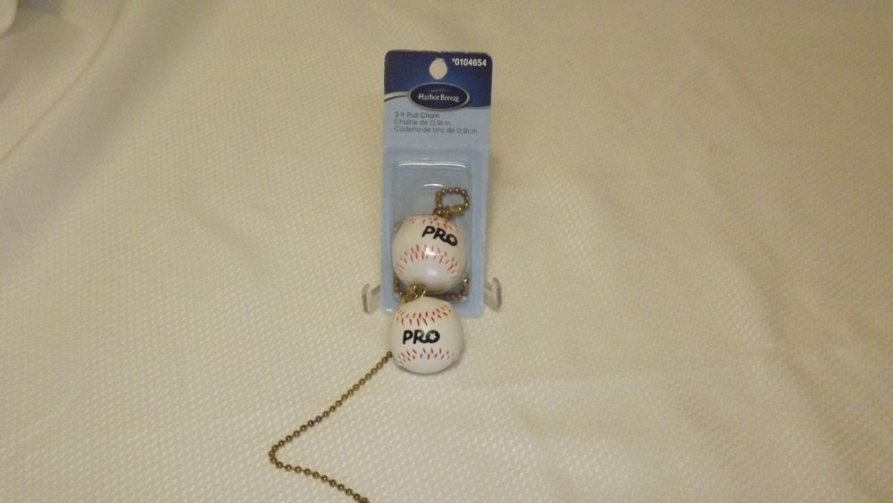 Harbor Breeze 6" Beaded Pull Chain, 2 BASEBALL - One still in sealed package