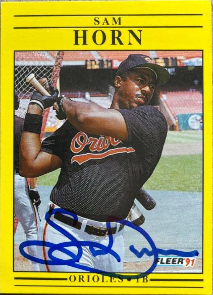 Sam Horn Autographed 1991 Fleer #477