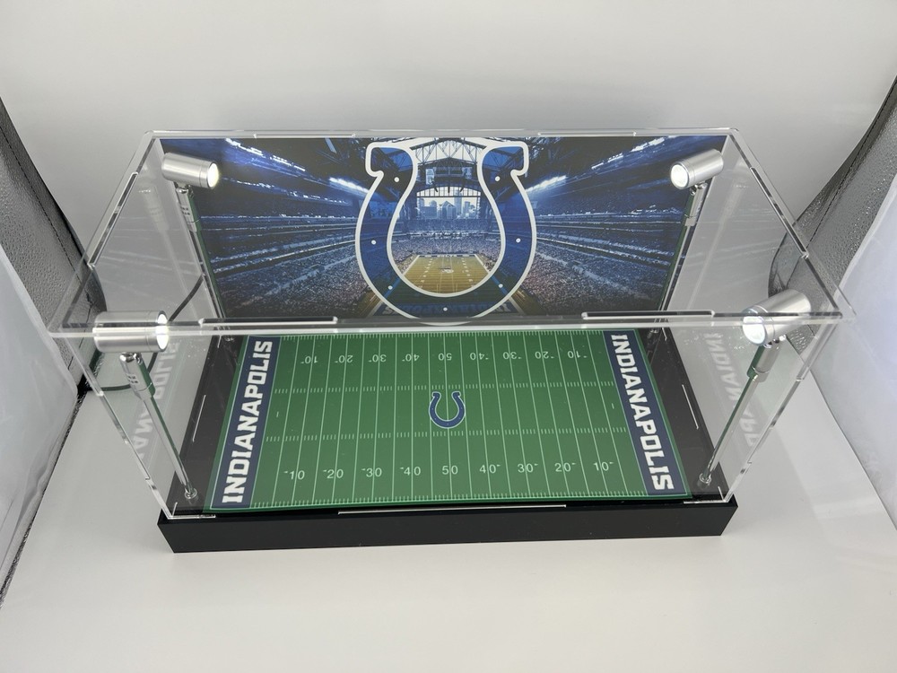 Indianapolis Colts Custom 2 Mini Helmet Display Case W/ LED Lights