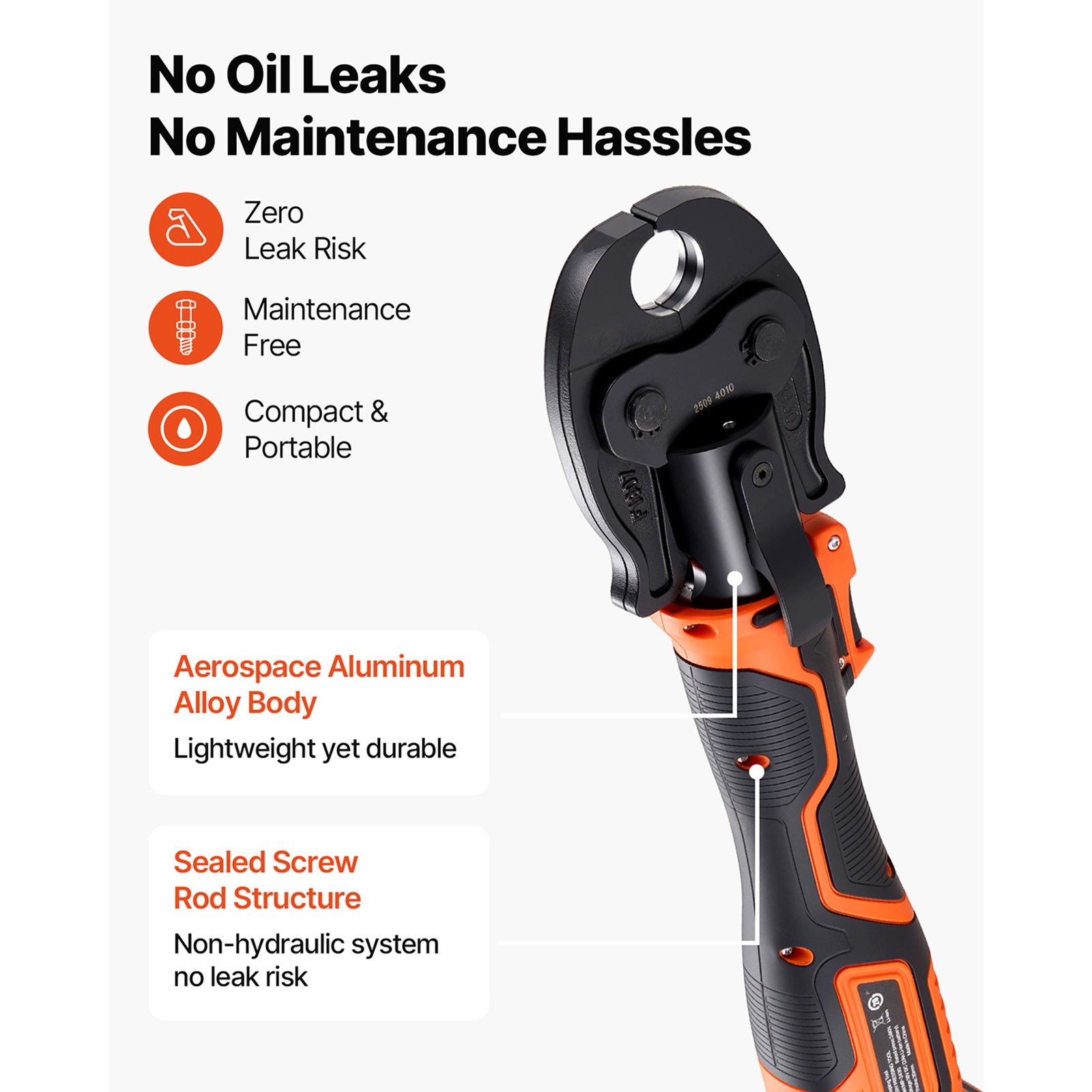 Uimoso 18V Press Tool Kit for 1/2" 3/4" 1" PEX Pipe Stainless Steel Ring