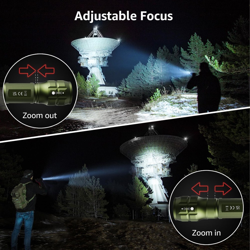 Lighting EVER LED Flashlights High Lumens, Small Flashlight, Small, Green